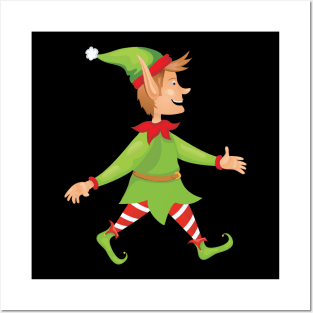 Cute Christmas Elf Posters and Art